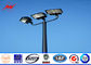 Round 6m Three Lamp Parking Light Poles / Commercial Outdoor Light Poles supplier