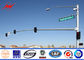 11M Height 6M  Length Durable Mast Arm Traffic Signals Pole With Anchor Bolts supplier