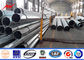 Poweder Coating  Galvanized Steel Pole Bitumen With Two Cross Arm supplier