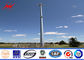90 Ft Three Sections Galvanized Mono Pole Tower Round With Galvanized Stepped Bolt supplier