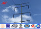 Bitumen Diameter 100 - 300 17M Electric Galvanized Steel Pole with Cross Arm supplier