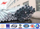 Round 15m Distribution Line Galvanised Steel Poles With Angle Steel Cross Arm supplier