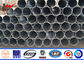 High Voltage 35KV Cross Arm Galvanized Steel Power Tubular Poles With Bitumen supplier