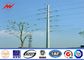 Electrical 3 Sections Hot Dip Galvanized Power Pole With Arms Drawings 17m Height supplier
