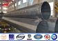 Transmission Line Galvanized Steel Pole / 132KV 16m steel tubular pole supplier