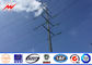 132 KV Galvanized Steel Power Distribution Poles With Cross Arm 12 Side supplier