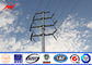 450Mpa Min Yield Stress Electrical Power Pole , Cross Arm Galvanised Steel Poles supplier