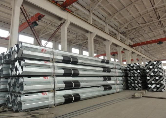 Bitumen 220kv steel pipes Galvanized Steel Pole for overheadline project 1
