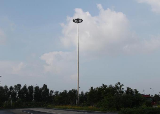 25 meter multisided powder coated high mast pole with 6*1000 Watt HPS 0