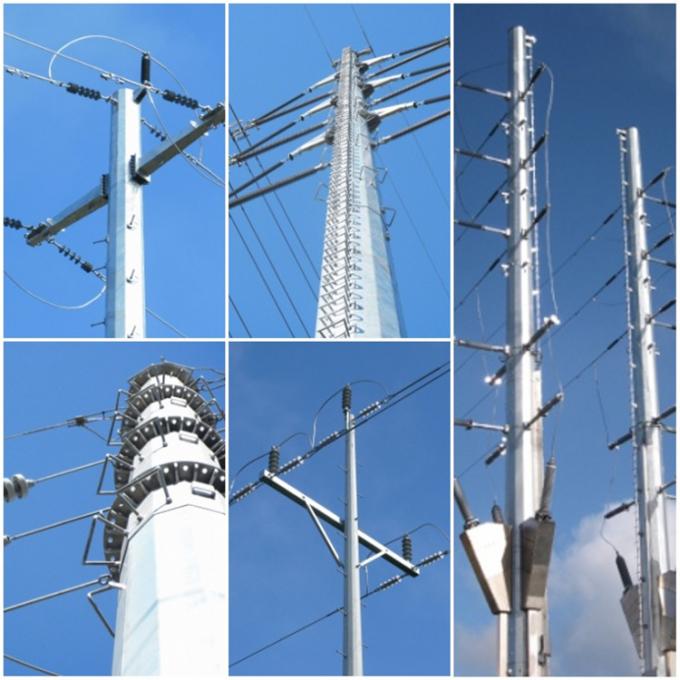 Gr65 Embedded Electric Transmission Towers Polygonal Distribution Cross Arms Available 0