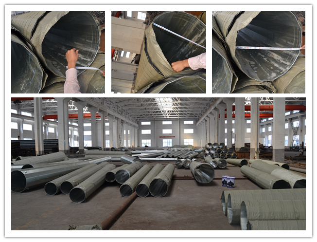 economical bitumen 3mm thickness Q345 steel electrical utility pole for power transmission 0