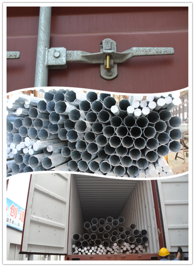 6m Hot Dip Galvanized Steel Pole Electric For Power Transmission Line 1