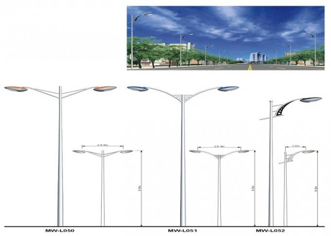 Double Arm 40w / 80w LED Commercial Outdoor Light Poles Wind - proof 136km/h 0