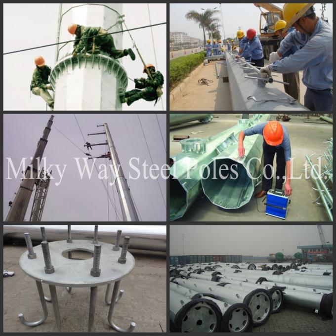 Galvanized Painting Conical Electrical Power Pole Iso Standard 1