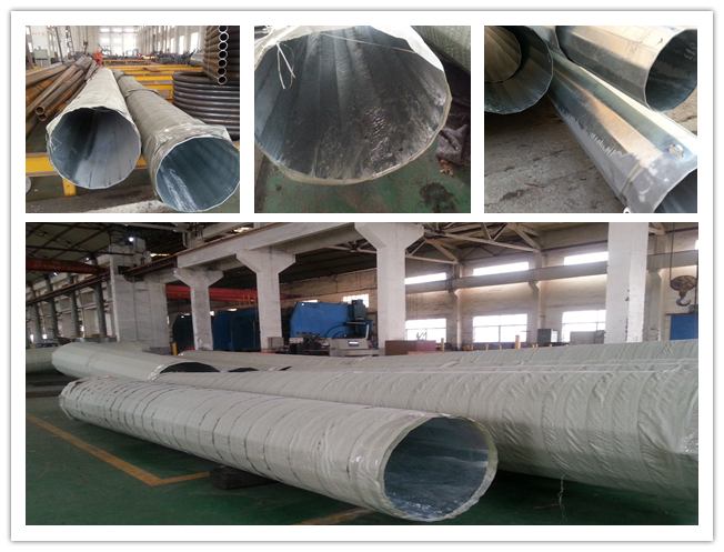 Galvanized 15m Tensile Utility  Power Poles For Power Distribution Line Project 1