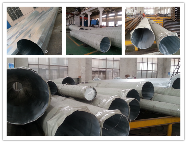 Galvanized Utility Power Poles with face to face joint mode / nsert mode 2