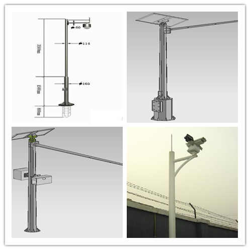 ISO 9001 Durable Single Arm Signal Road Light Pole With Anchor Bolts 1