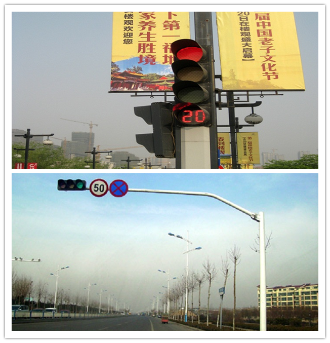 Q235 Frame polygonal / Round Highway Road Sign Board With Single Arm 2