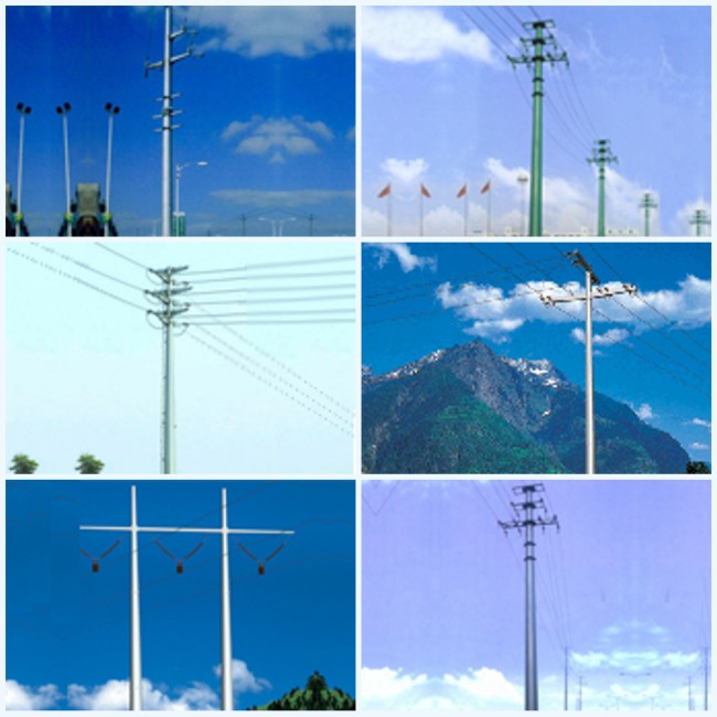 Gr65 Embedded Electric Transmission Towers Polygonal Distribution Cross Arms Available 1