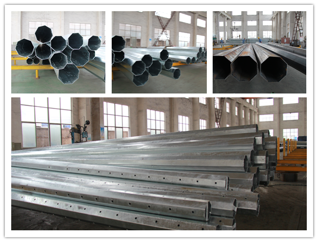 33kv Polygonal GR 65 Material Electric Power Pole For Transmission Project 0