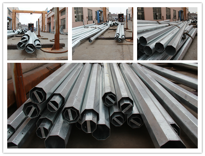 Hot Dip Galvanized Utility Power Poles IP65 For Transmission Line Project 0