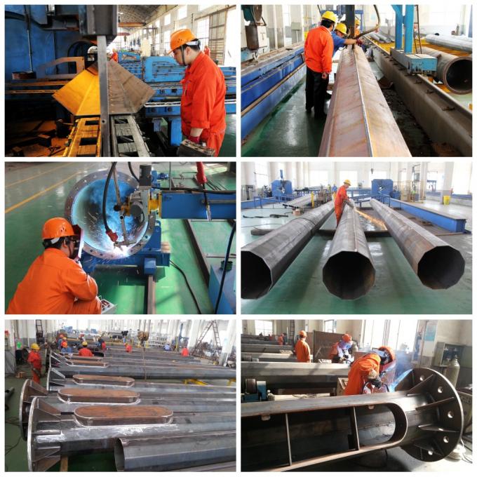 Powder Coating Electrical Steel Transmission Line Poles 355 Mpa Yield Strength 1