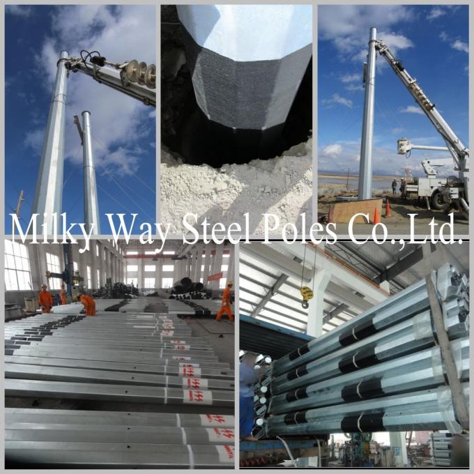 Philippine NPC 50FT - 70FT Electric Galvanised Steel Poles For Power Transmission 1