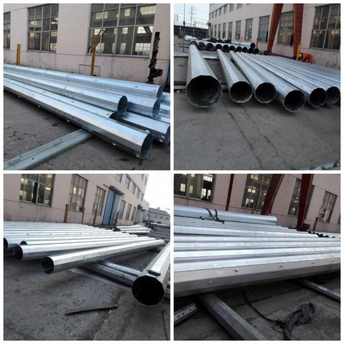 Dodecagonal 69KV Galvanized Tubular Steel Pole 95FT AWS D1.1 For Philippine 2