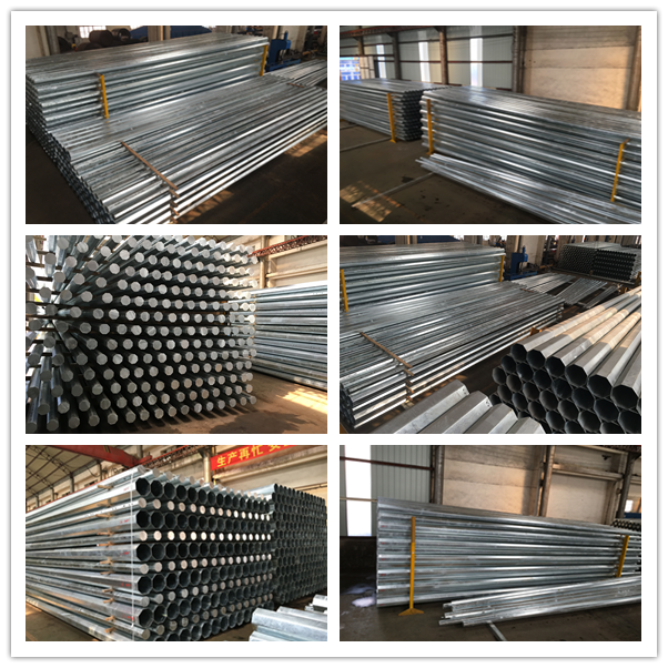 ASTM A36gr50 Electrical Galvanized Steel Pole Transmission Line Galvanized Hex Steel Poles 0