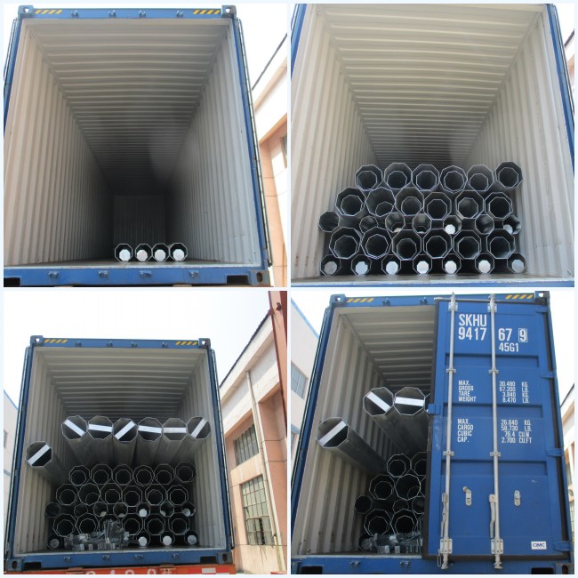 Single Circuit Electrical Steel Utility Poles For Distribution Line Project 2
