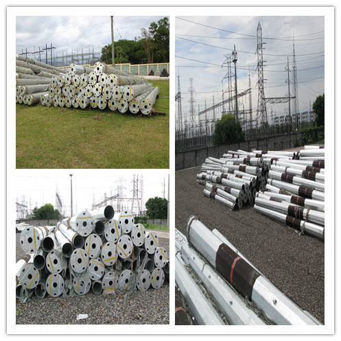 36m Round Tapered Electrical Power Pole 550 KV For Overhead Line Custom Color 0