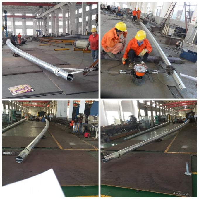 Transmission Gabon Q345 Steel Utility Pole , Metal Power Poles 10m 330KG 1