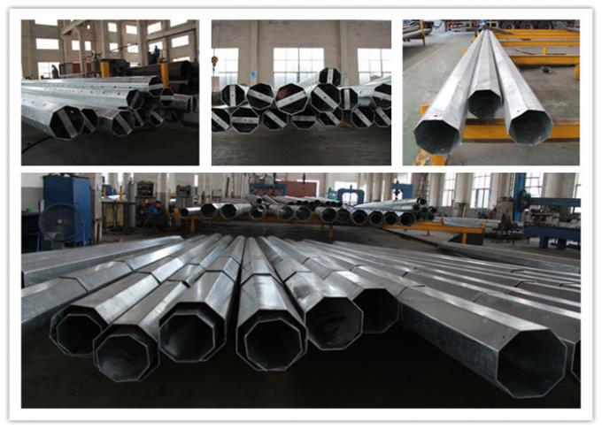 Galvanized Transmission Electrical Power Pole Suspension Cross Arm With 11kv Insolutors 2