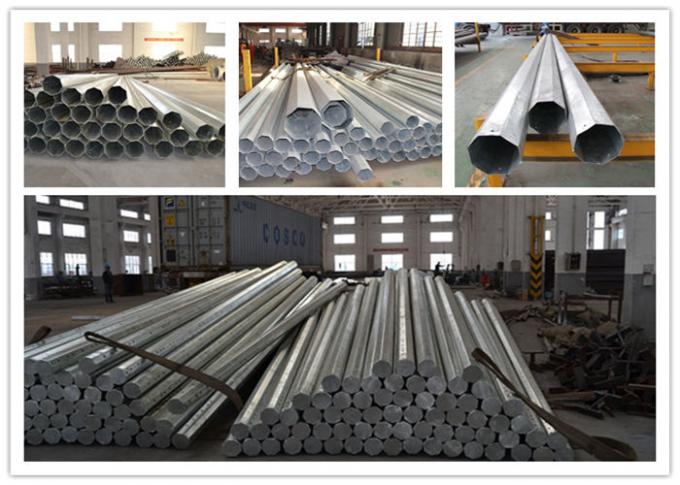 550kv 7m Electric Pole Hot Dip Galvanized Steel Power Pole 1mm - 20mm Thickness 1