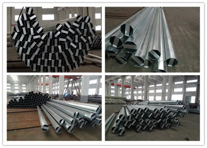 8m 5KN Steel Power Pole For Electrical Power Distribution Poles With Galvanization Type 1