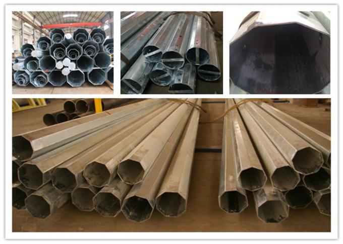Polygonal Or Conical Galvanized Steel Pole Shockproof 1mm To 30mm Thickness 1