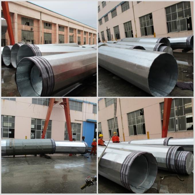 10M 12KN Africa Standard Steel Tubular Pole with Galvanizing Surface Treatment 1