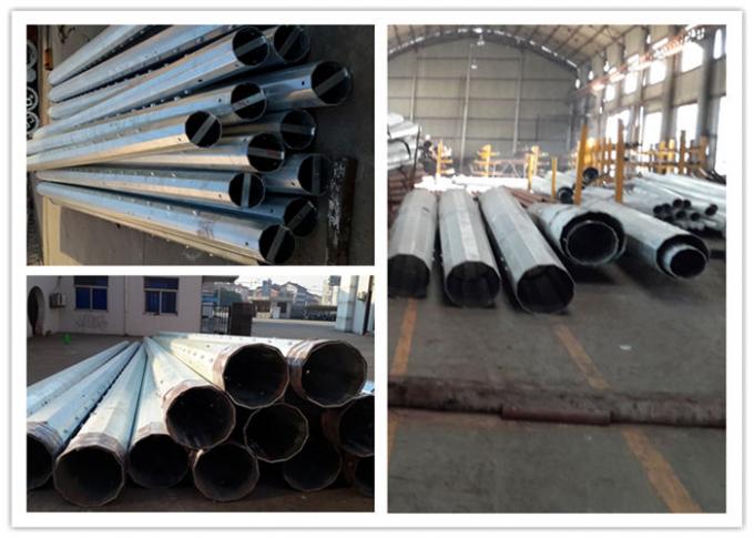 Electrical Steel Tubular Transmission Line Pole With Power Equipment 0