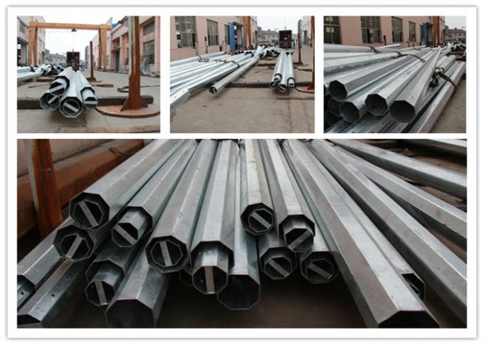 EN ISO 146 Hot Dip Galvanized Steel Utility Pole For Electrical Distribution Line 1