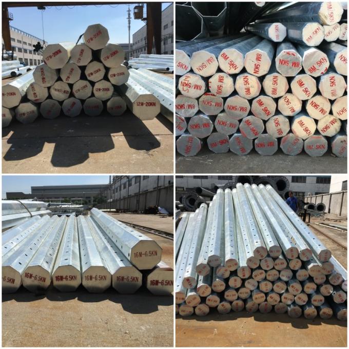 25ft-90ft Conical Tapered Glavanized Steel Utility Pole For Overhead  Electrical Transmission Line with Bitumen 2