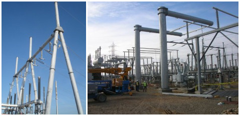 Steel Round Mast Electrical Steel Tubular Transmission Line Pole Tower With Power Equipment 2