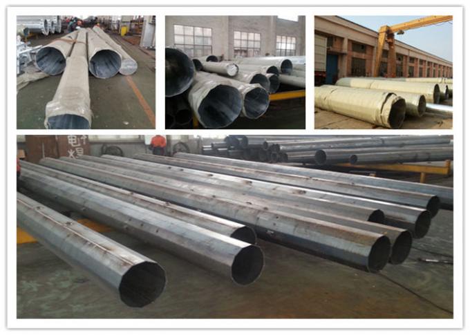 69kv Q345 Hot Dip Galvanized Steel Pole Transmission Line Poles 5m - 15m 0