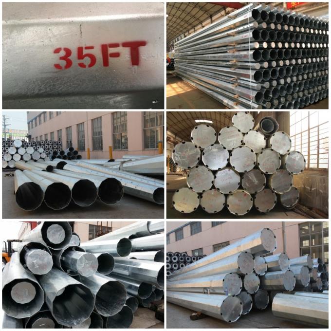 Galvanized Electrical Transmission Line on Self - Supported Polygonal Steel Poles 1