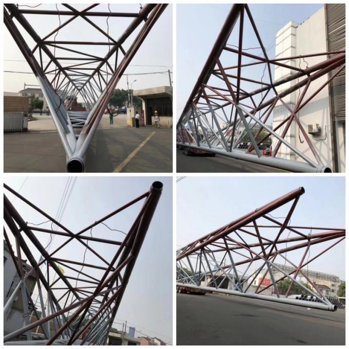16m 20kn Galvanized Electric Steel Utility Pole With Galvanized Multifunction Ladder Top 2