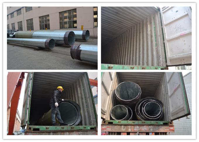 20M 20KN Afrian Anchor Bolt Type Steel Transmission Pole With 2.5mm - 30mm Bare Thickness 1
