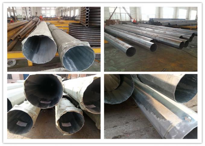 12 M 800 Dan Steel Power Pole For Electrical Line Project , Hot Dip Galvanized 1