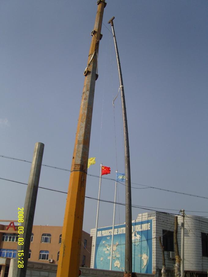 60ft 1280kg Electric Power Pole With Base , Customized Color Steel Utility Poles 2