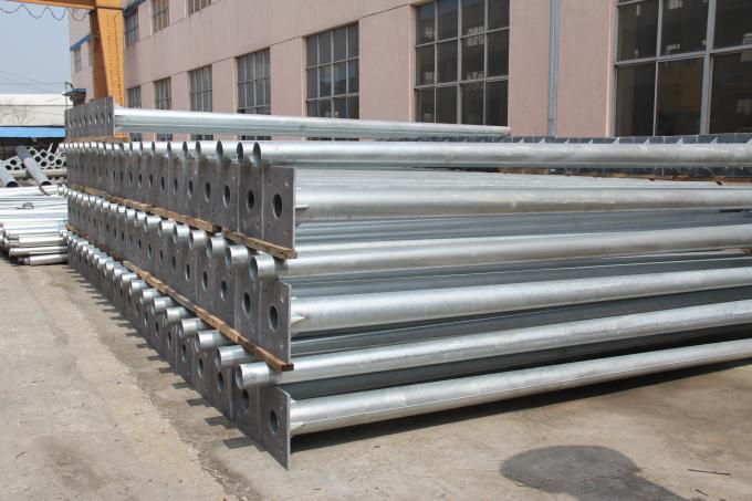 132KV Electrical Materials Octagonal Steel Power Pole , Galvanised Steel Poles 10