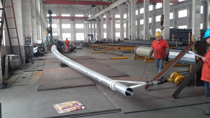 132KV Electrical Materials Octagonal Steel Power Pole , Galvanised Steel Poles 14