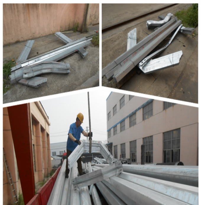 220KV 10-100M Hot Dip Galvanized Steel Tubular Pole For Electrical Industry 4